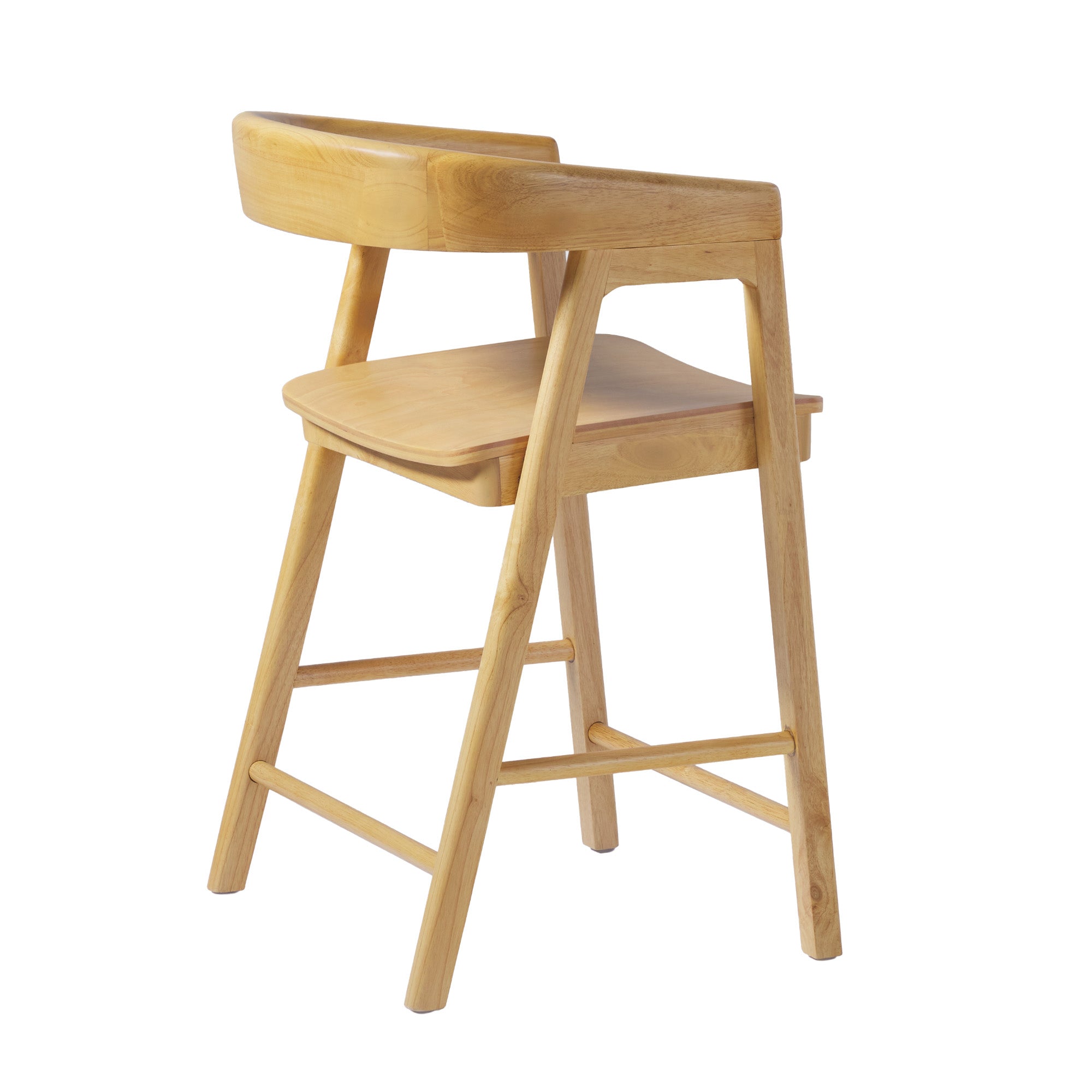 Ezra Modern Solid Wood Rounded Back Single Counter Stool - Image 18