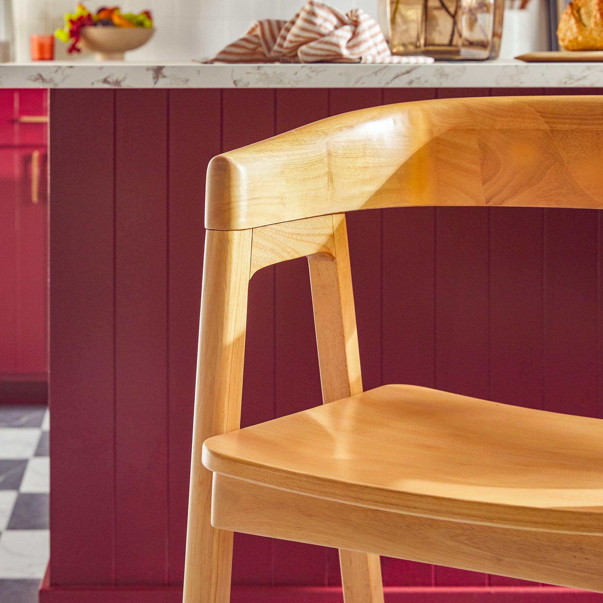 Ezra Modern Solid Wood Rounded Back Single Counter Stool - Image 15