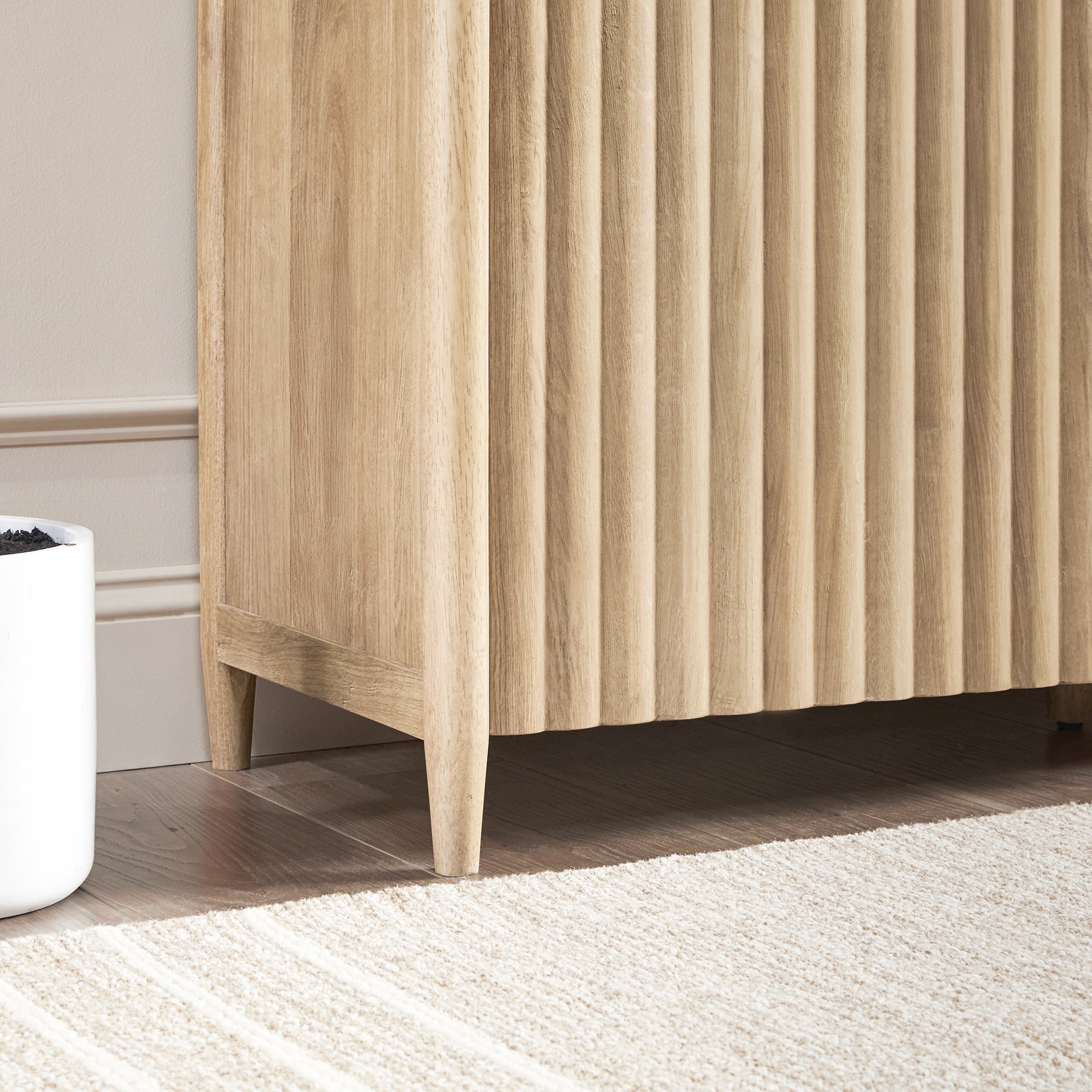 Flynn Scandinavian Reeded TV Stand with Storage - Image 37