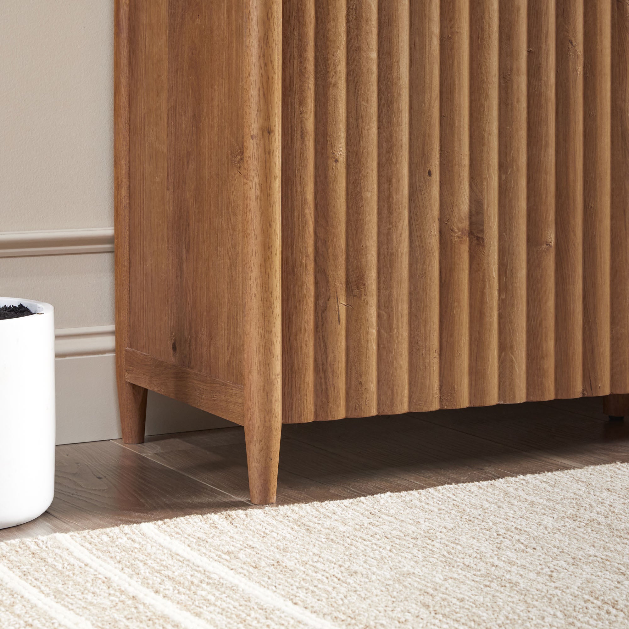 Flynn Scandinavian Reeded TV Stand with Storage - Image 31