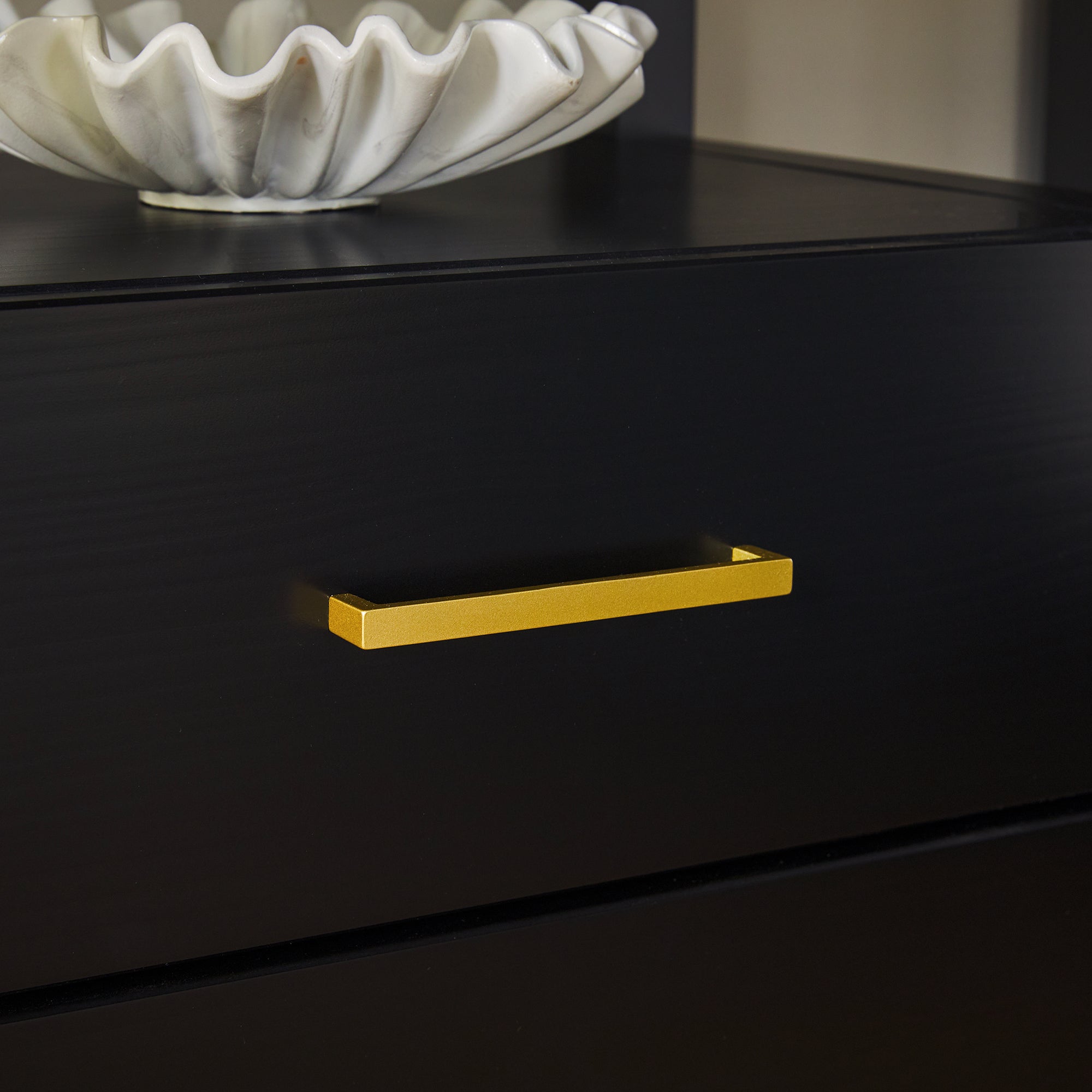 Isla Modern Easy Assembly Solid Wood 2-Drawer Nightstand Side Table with Glass Top - Image 10