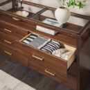 Isla Modern Easy Assembly Solid Wood 6-Drawer Dresser with Glass Top