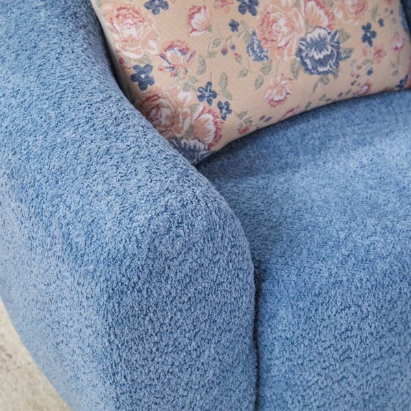 Linley Contemporary Boucle Easy Assembly Upholstered Small Accent Chair - Image 19