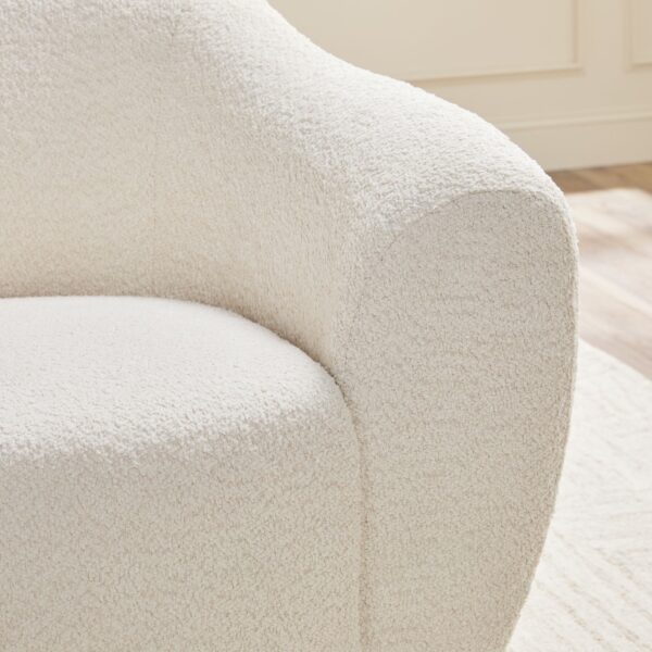 Linley Contemporary Boucle Easy Assembly Upholstered Small Accent Chair - Image 9
