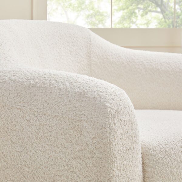 Linley Contemporary Boucle Easy Assembly Upholstered Small Accent Chair - Image 12
