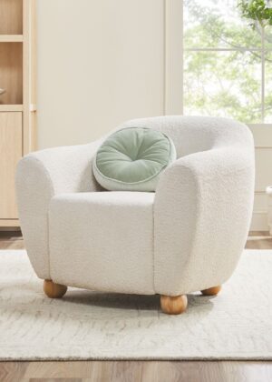 Linley Contemporary Boucle Easy Assembly Upholstered Small Accent Chair