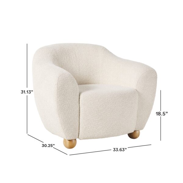 Linley Contemporary Boucle Easy Assembly Upholstered Small Accent Chair - Image 6