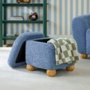 Linley Contemporary Boucle Easy Assembly Upholstered Small Storage Ottoman