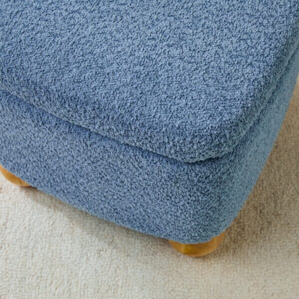 Linley Contemporary Boucle Easy Assembly Upholstered Small Storage Ottoman - Image 18
