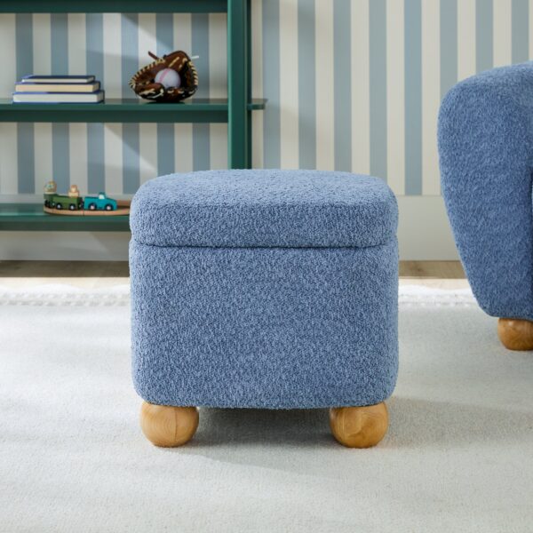 Linley Contemporary Boucle Easy Assembly Upholstered Small Storage Ottoman - Image 13