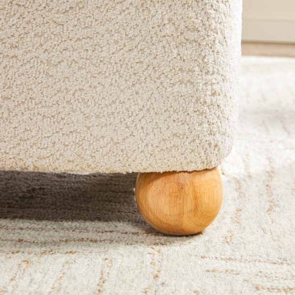 Linley Contemporary Boucle Easy Assembly Upholstered Small Storage Ottoman - Image 10
