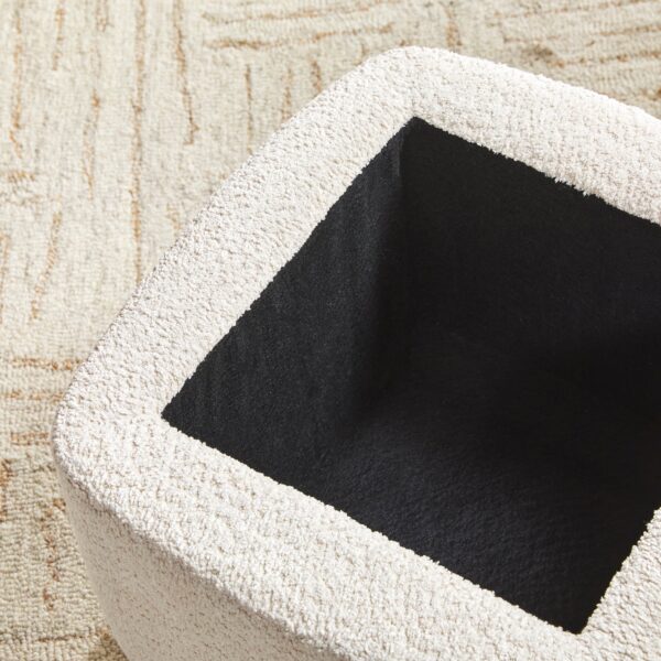 Linley Contemporary Boucle Easy Assembly Upholstered Small Storage Ottoman - Image 8