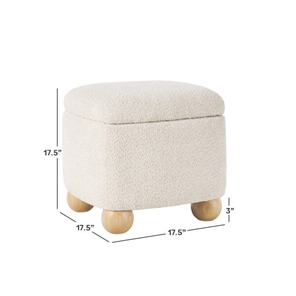 Linley Contemporary Boucle Easy Assembly Upholstered Small Storage Ottoman - Image 12