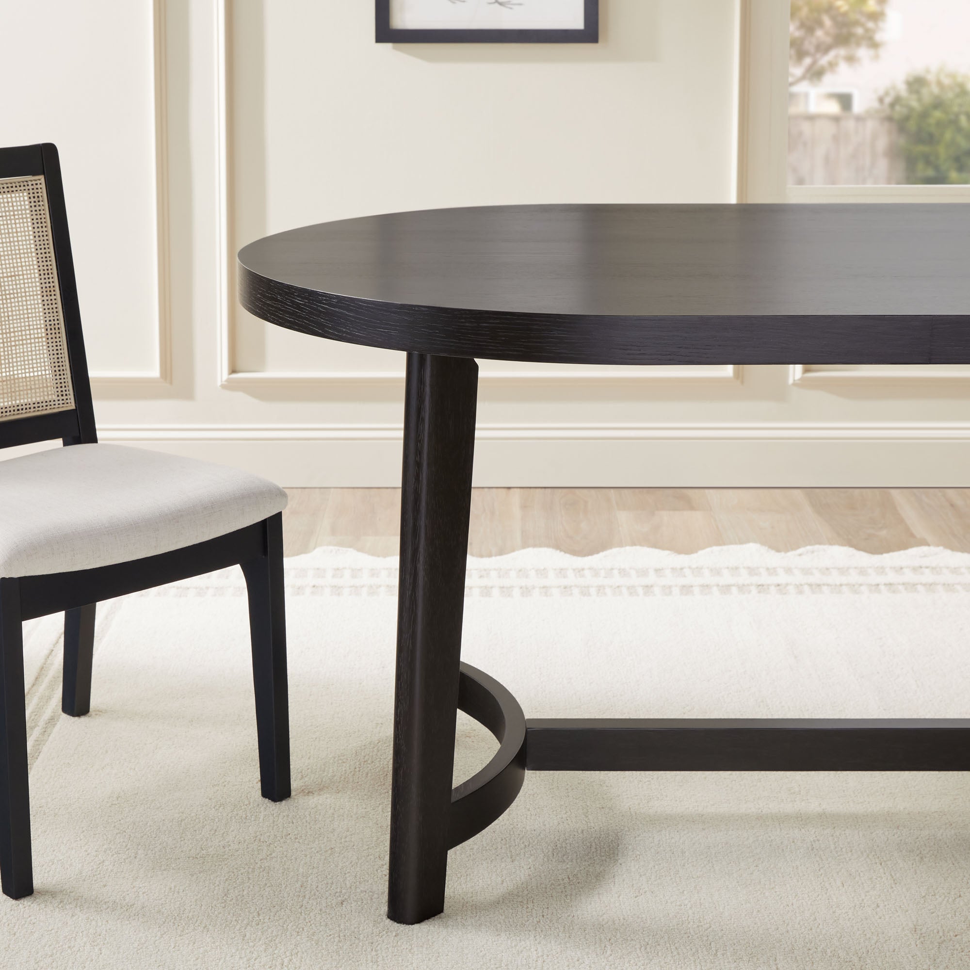 Nash Modern Farmhouse Rustic Solid Oak Wood Oval Dining Table - Image 14