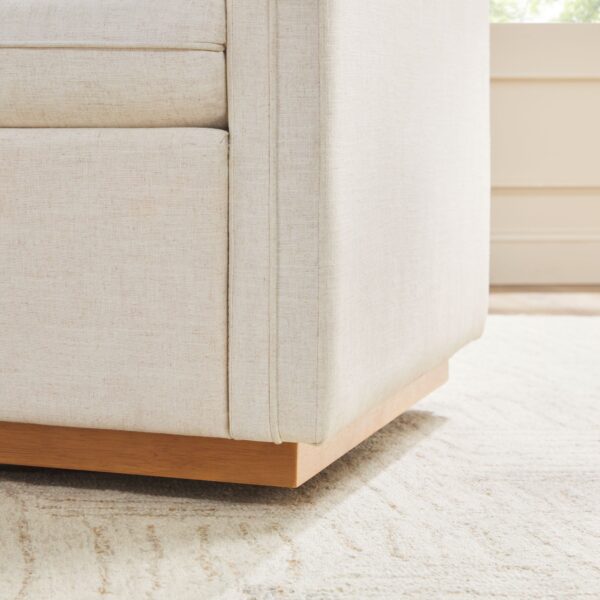 Nash Modern Farmhouse Easy Assembly Linen Swivel Accent Chair - Image 8