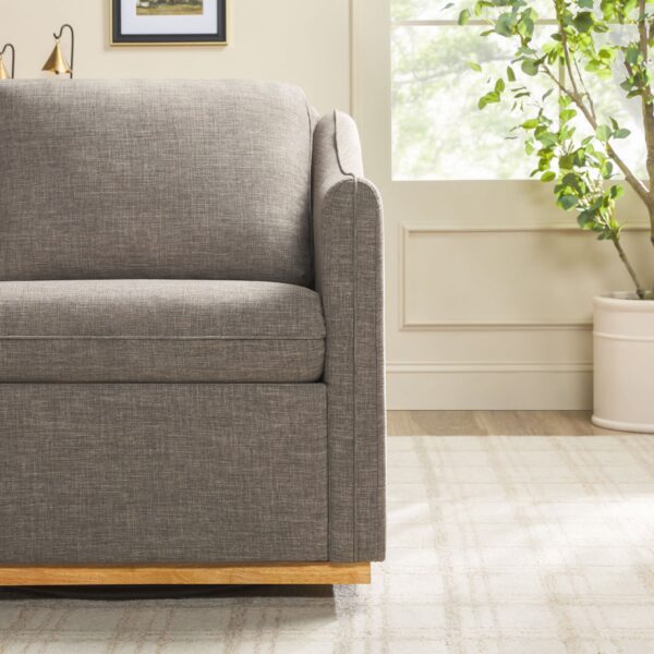 Nash Modern Farmhouse Easy Assembly Linen Swivel Accent Chair - Image 15