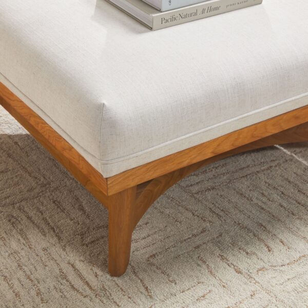 Nash Modern Farmhouse Easy Assembly Linen Large Ottoman - Image 8