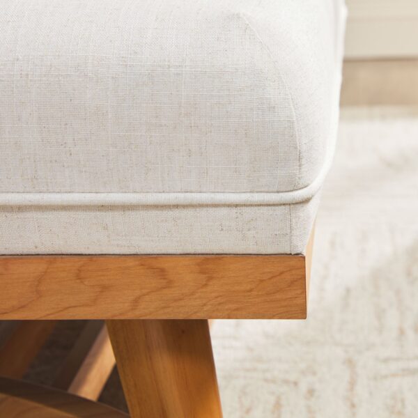 Nash Modern Farmhouse Easy Assembly Linen Large Ottoman - Image 9