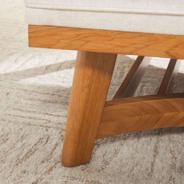 Nash Modern Farmhouse Easy Assembly Linen Large Ottoman - Image 11