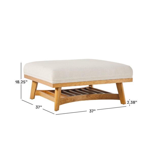 Nash Modern Farmhouse Easy Assembly Linen Large Ottoman - Image 5