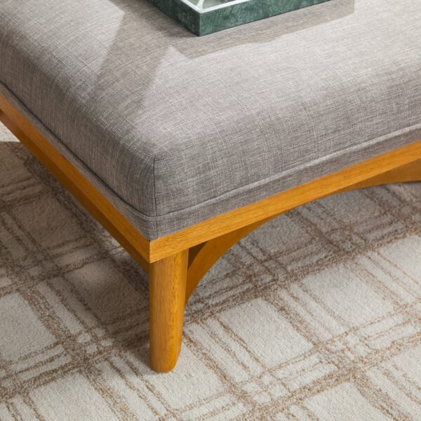 Nash Modern Farmhouse Easy Assembly Linen Large Ottoman - Image 15