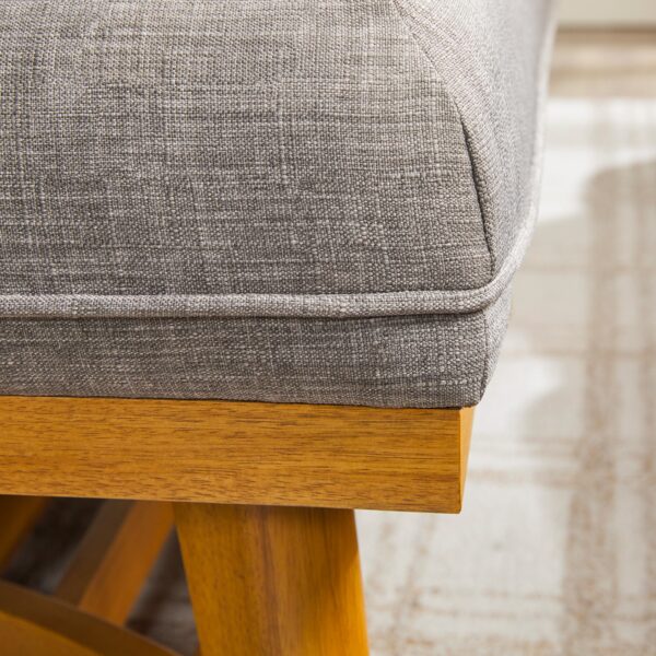 Nash Modern Farmhouse Easy Assembly Linen Large Ottoman - Image 16