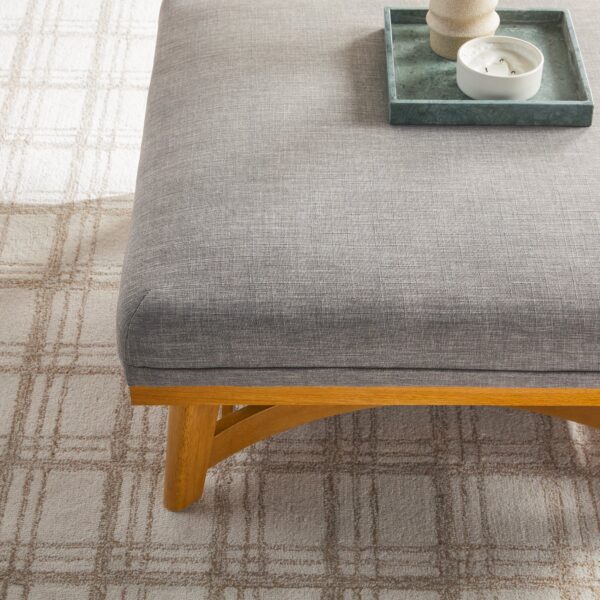 Nash Modern Farmhouse Easy Assembly Linen Large Ottoman - Image 19
