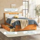 Sloane Mid-Century Modern Solid Wood Storage Bed