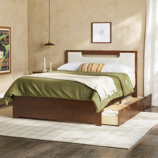 Sloane Mid-Century Modern Solid Wood Storage Bed - Image 15