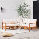 Vincent Acacia Wood Modular Chevron Sectional Seats