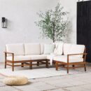 Vincent Acacia Wood Modular Chevron Sectional Seats