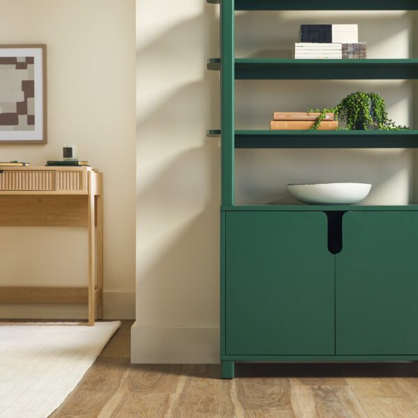 Zoey Modern Arched Wood Cabinet Storage Bookcase - Image 25