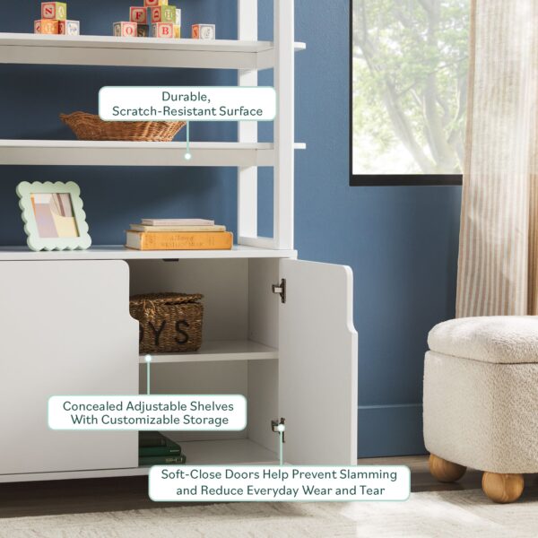 Zoey Modern Arched Wood Cabinet Storage Bookcase - Image 7