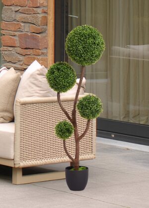 Walker Edison | Boxwood Topiary Ball Tree for Indoor Outdoor Decor