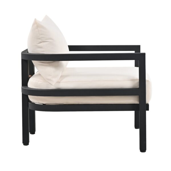 Walker Edison | Curve Design Steal Outdoor Sofa Set - Image 7