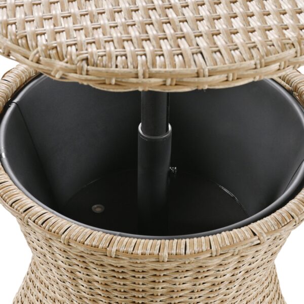 Walker Edison | 5 Piece Outdoor Patio Chat Set with Ottomans and Side Table - Image 20