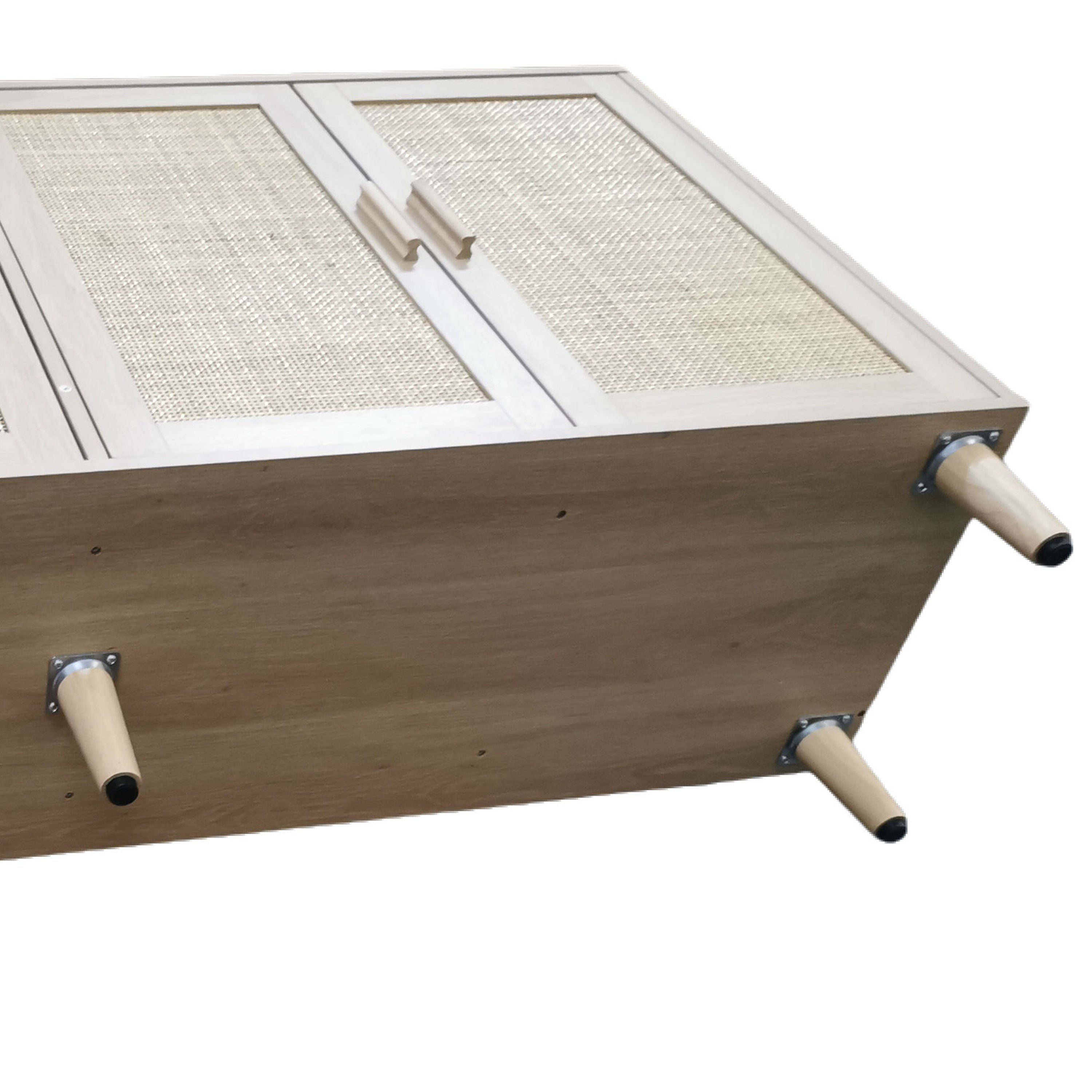 Walker Edison | Modern 4-Door Rattan Storage Sideboard TV Stand - Image 11