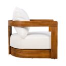 Walker Edison | Set of 2 Premium Acacia Wood Curve Design Outdoor Club Chairs