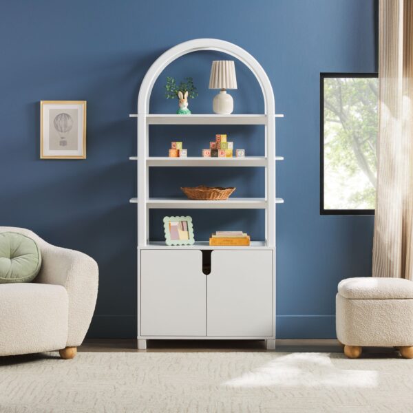 Zoey Modern Arched Wood Cabinet Storage Bookcase - Image 6