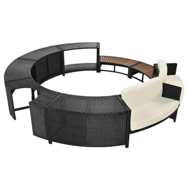 Walker Edison | Spa Surround Spa Frame Patio Rattan Sofa Set with Storage Spaces - Image 12
