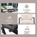 Walker Edison | Curve Design Steal Outdoor Sofa Set