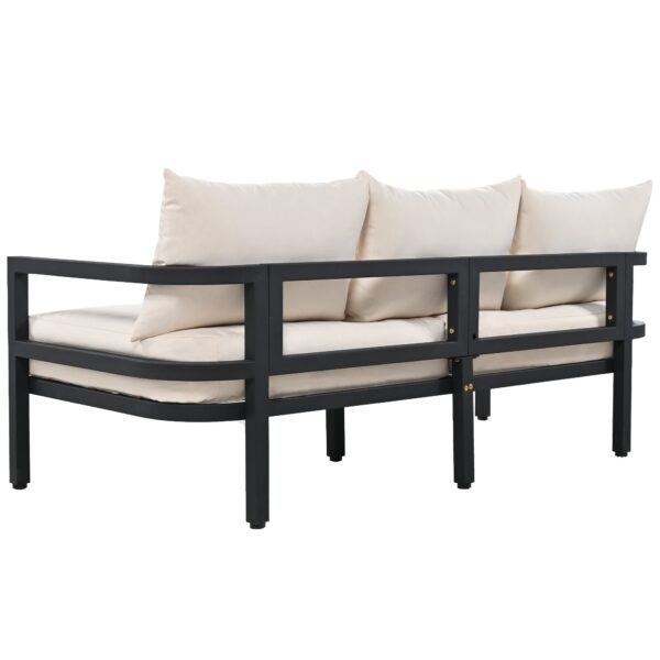 Walker Edison | Curve Design Steal Outdoor Sofa Set - Image 9