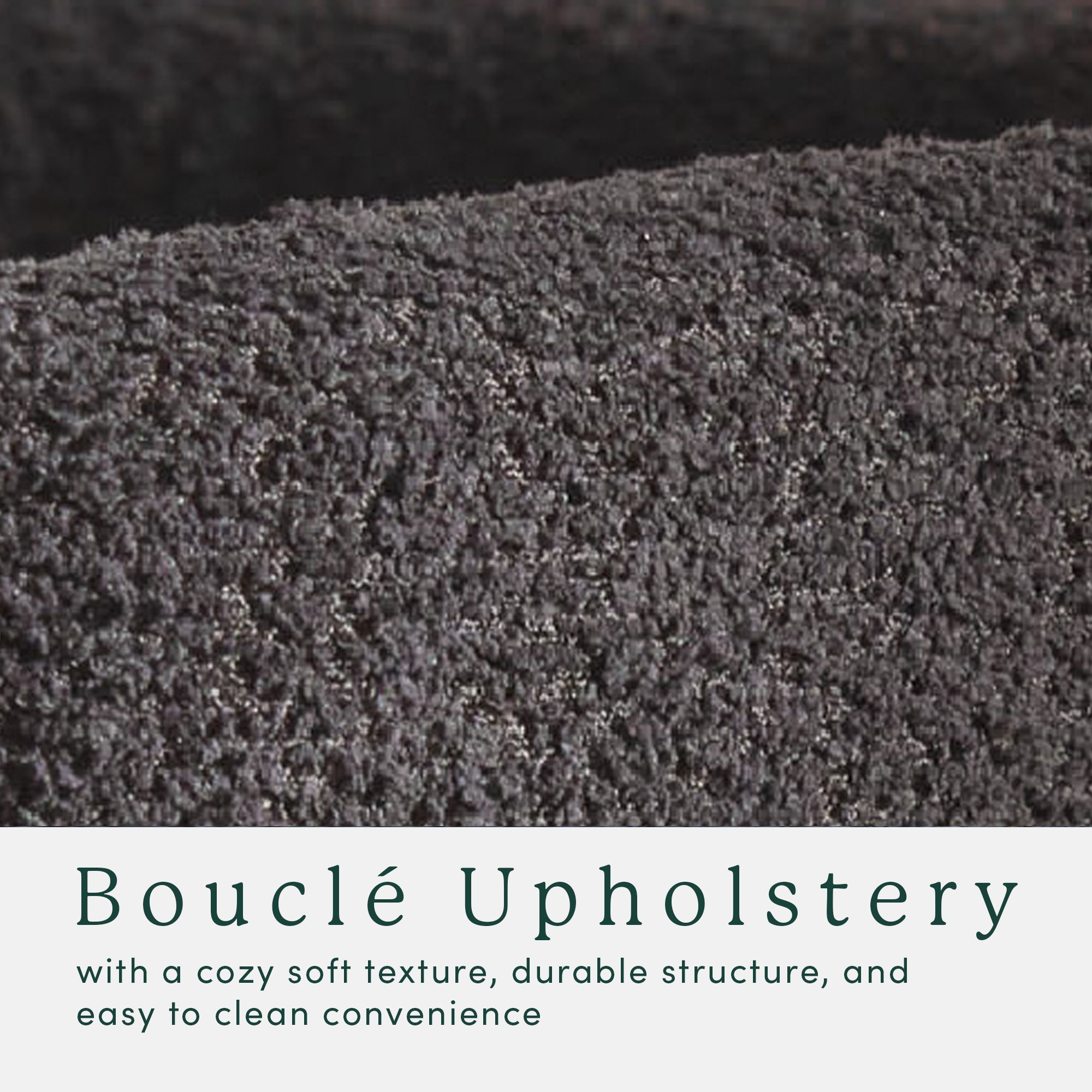 Ezra Modern Boucle Solid Wood Rounded Back Dining Chair (Set of 2) - Image 3