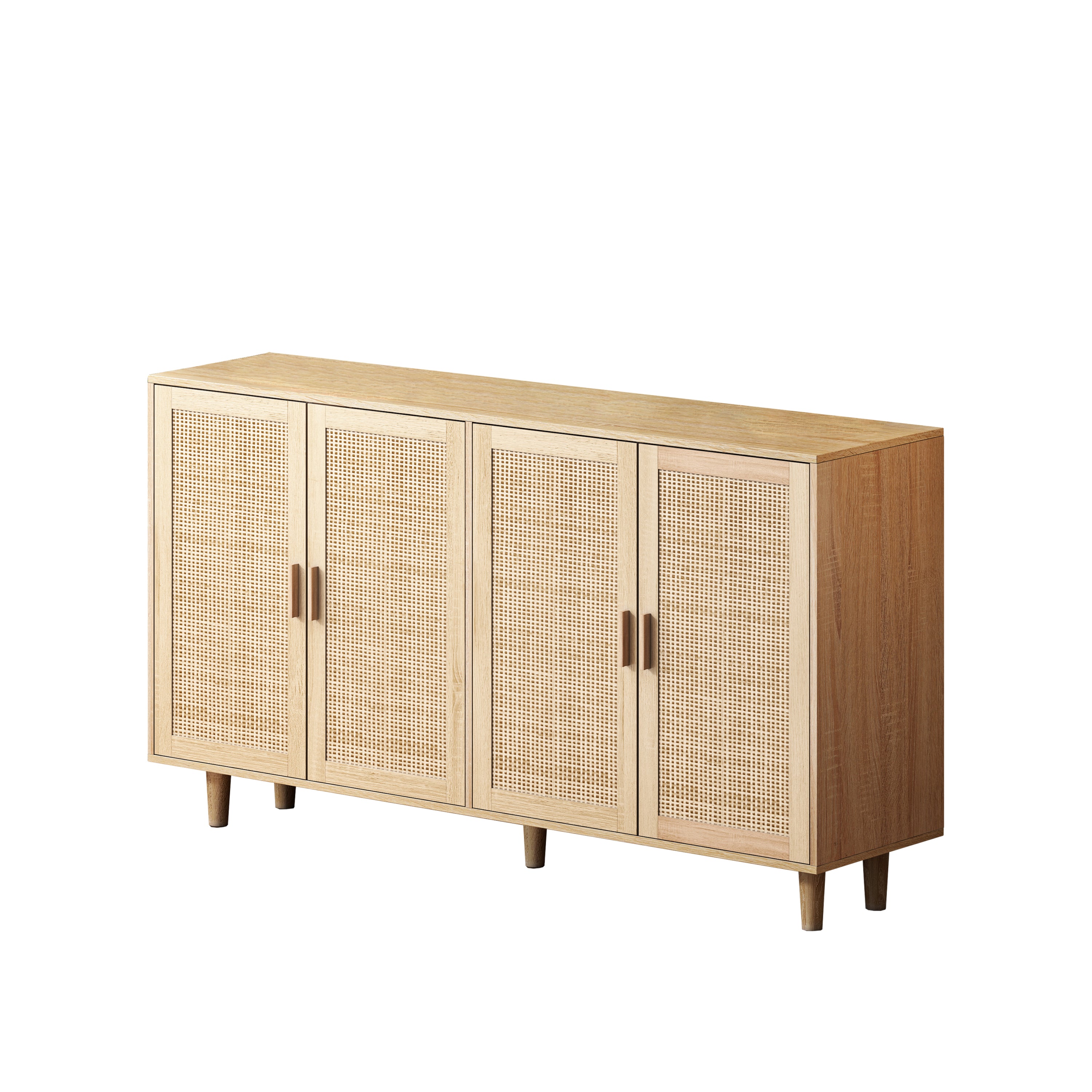 Walker Edison | Modern 4-Door Rattan Storage Sideboard TV Stand - Image 6