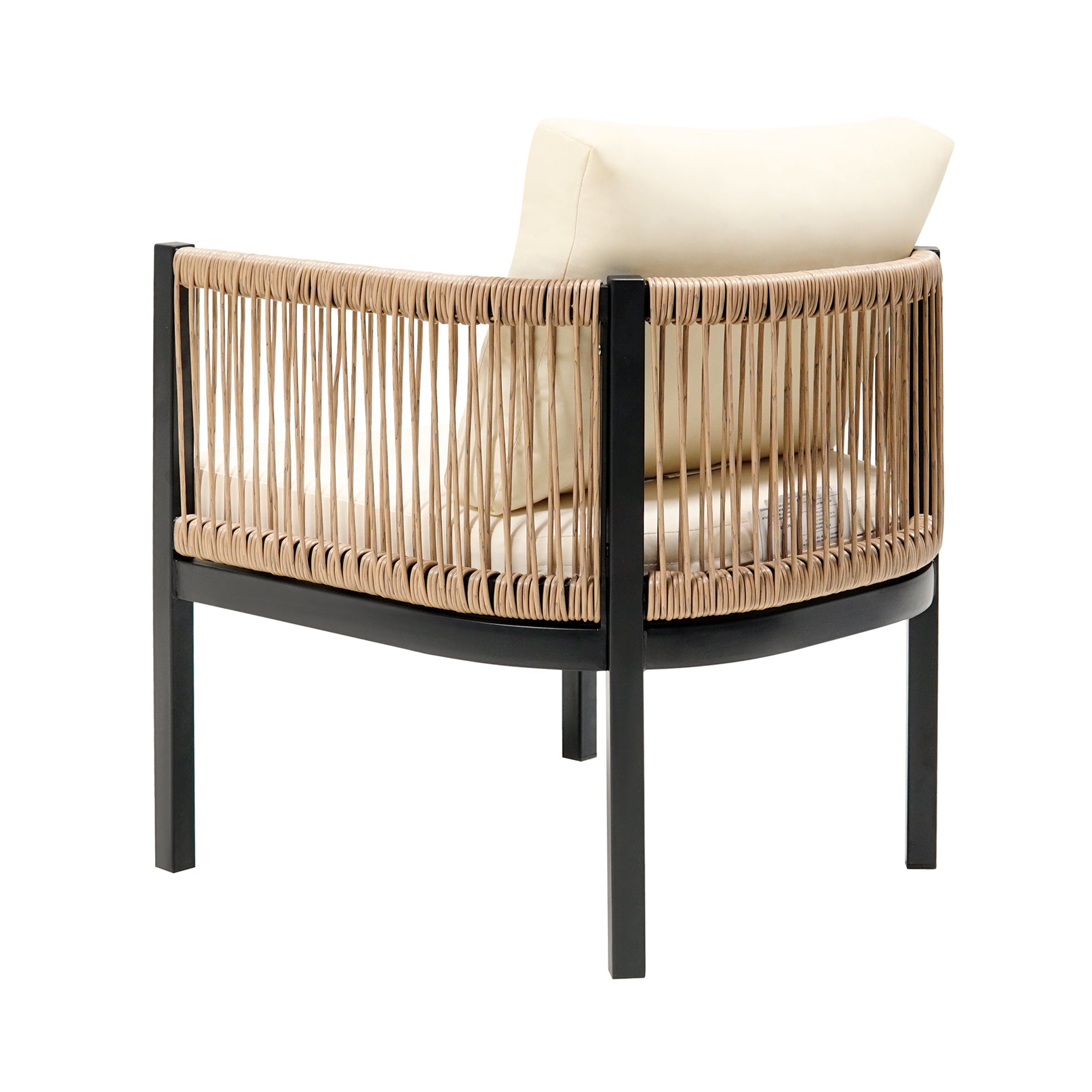 Walker Edison | Modern Rope Design Outdoor Loveseat Sofa Set with A Table - Image 16