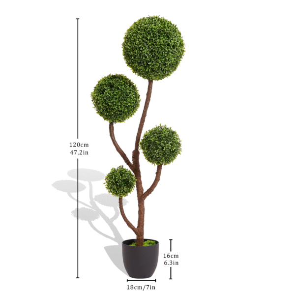Walker Edison | Boxwood Topiary Ball Tree for Indoor Outdoor Decor - Image 3