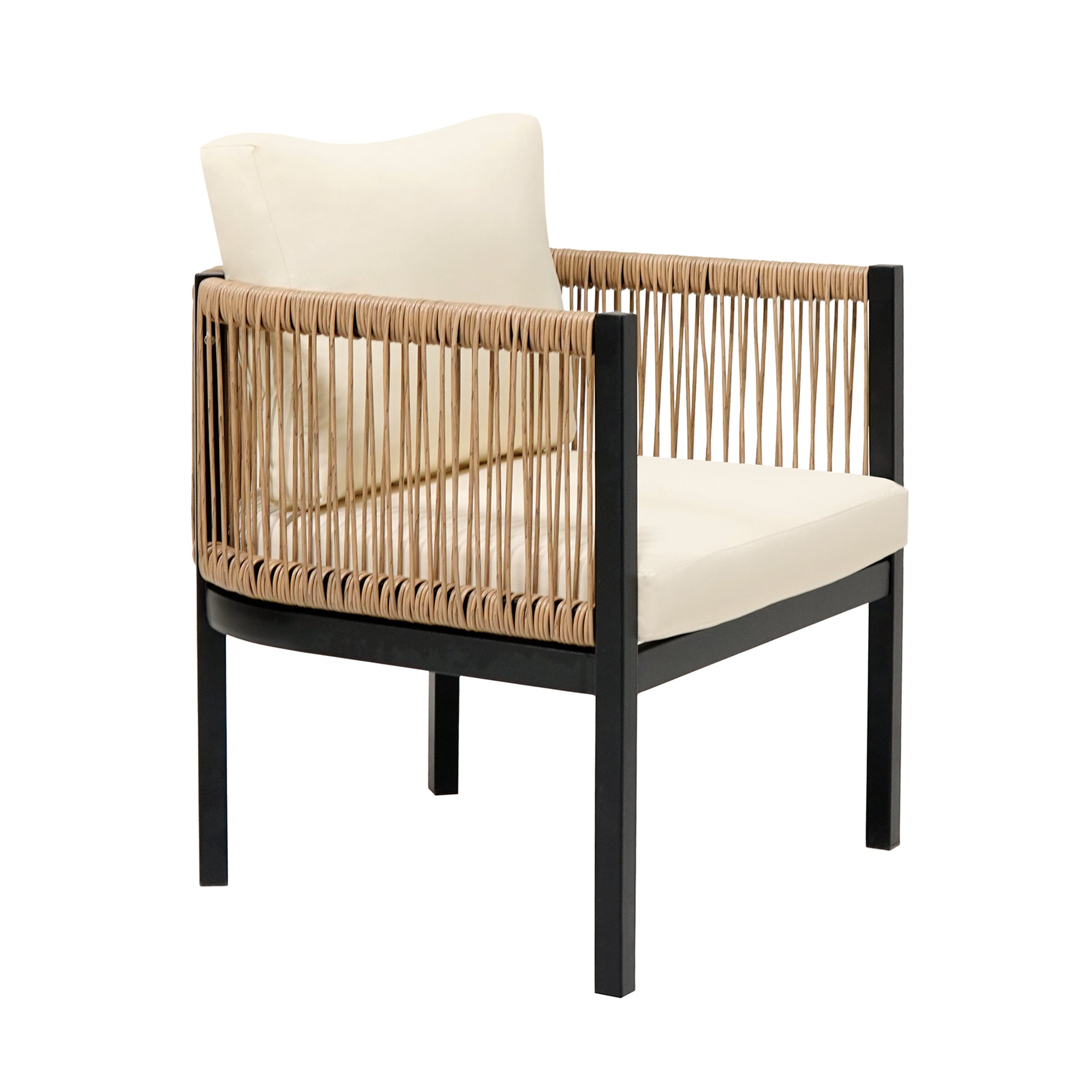Walker Edison | Modern Rope Design Outdoor Loveseat Sofa Set with A Table - Image 15