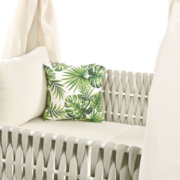 Walker Edison | Posh Outdoor Patio Sunbed with Curtains - Image 7
