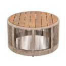Walker Edison | Modern Woven Rope Design Coffee Table and Side Table Set of 2