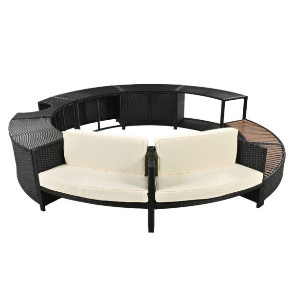 Walker Edison | Spa Surround Spa Frame Patio Rattan Sofa Set with Storage Spaces - Image 9